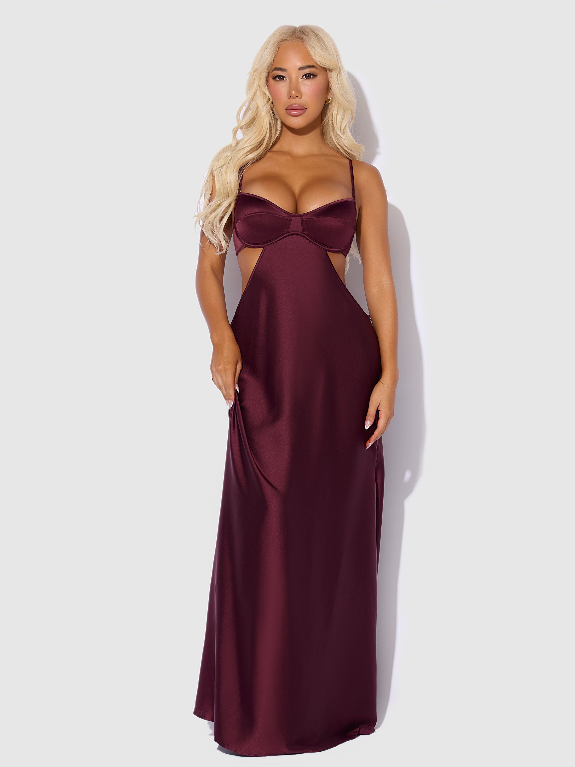 House of Desire Brigeta Satin Mono Wire Long Gown