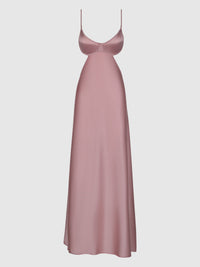 House of Desire Brigeta Satin Mono Wire Long Gown Mauve