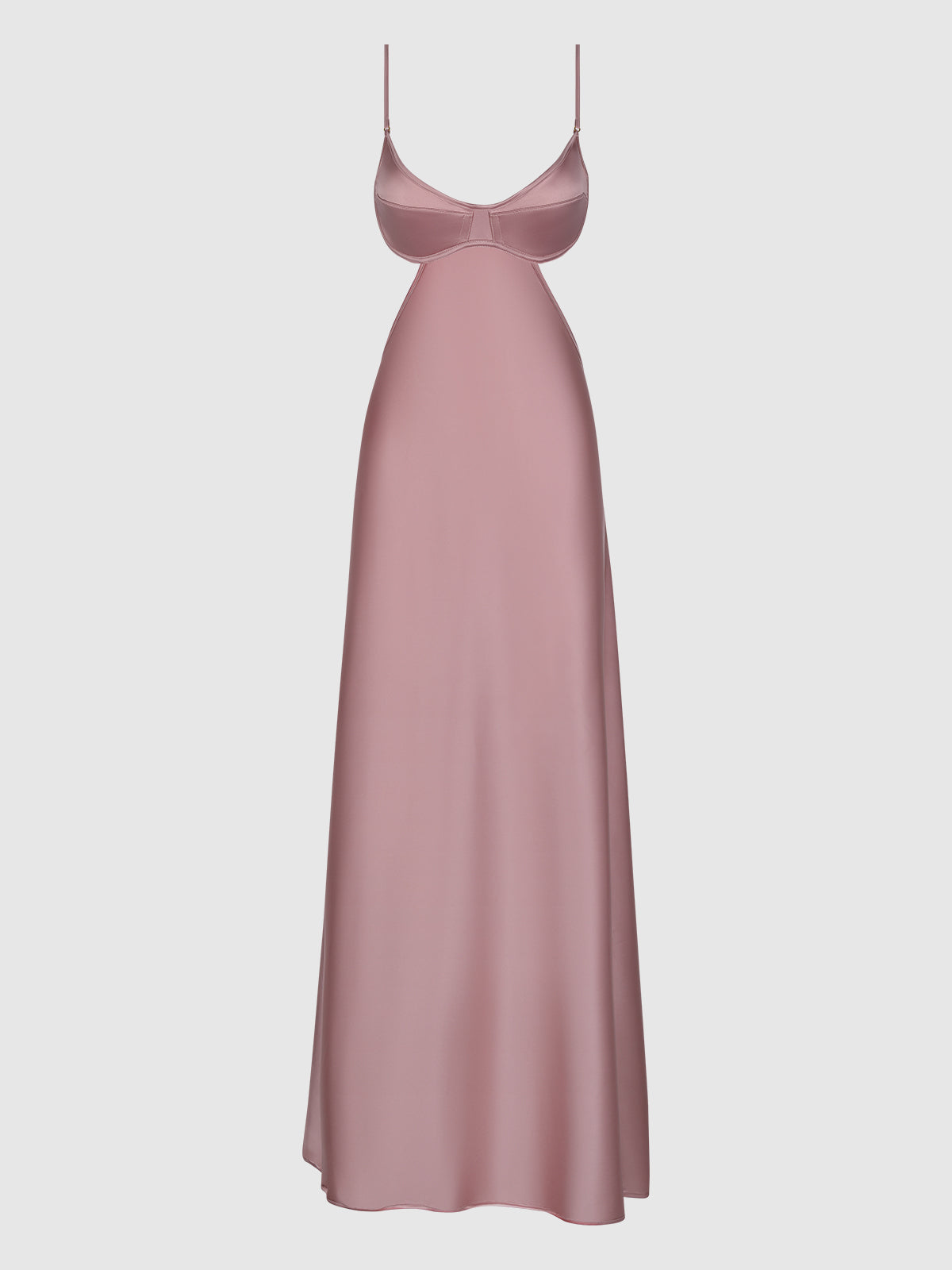 House of Desire Brigeta Satin Mono Wire Long Gown Mauve