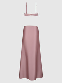 House of Desire Brigeta Satin Mono Wire Long Gown Mauve