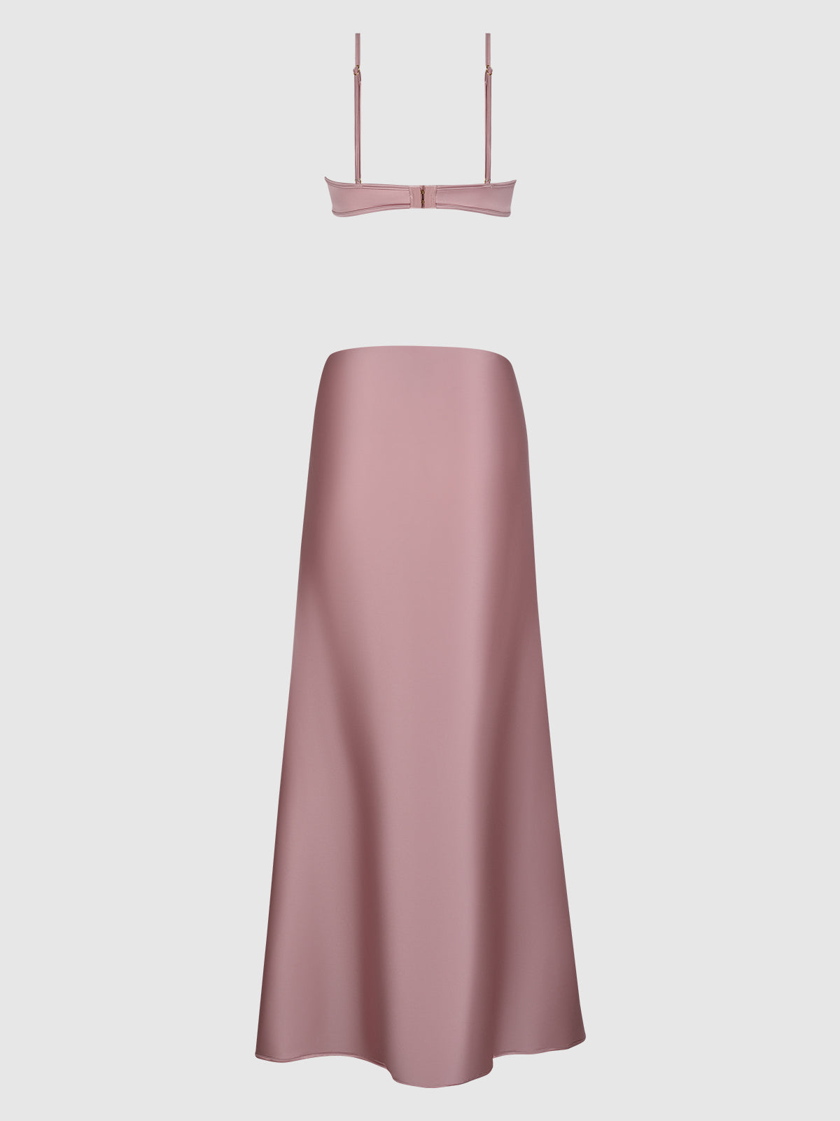 House of Desire Brigeta Satin Mono Wire Long Gown Mauve