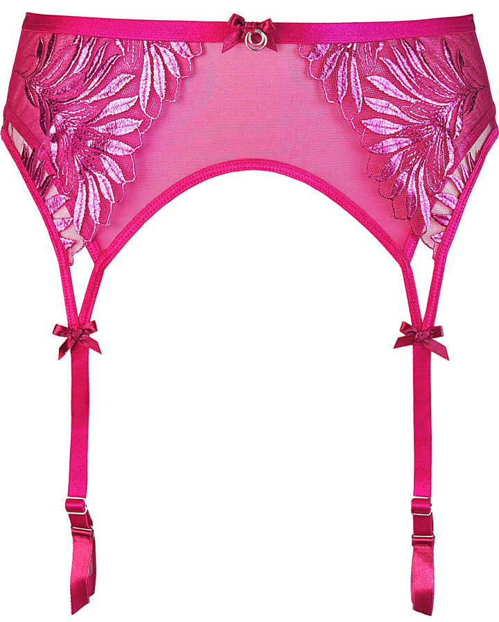 Brilliance Embroidery Garter Belt Pink Shimmer-Axami-Rebel Romance