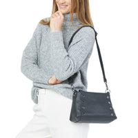 Hammitt Bryant Med Leather Shoulder Bag Black/Gunmetal-Rebel Romance