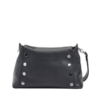 Hammitt Bryant Med Leather Shoulder Bag Black/Gunmetal-Rebel Romance