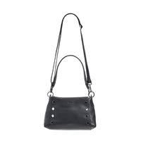 Hammitt Bryant Med Leather Shoulder Bag Black/Gunmetal-Rebel Romance