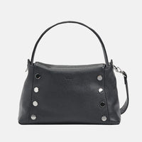 Hammitt Bryant Med Leather Shoulder Bag Black/Gunmetal-Rebel Romance