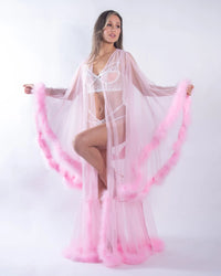 Roma Confidential Burlesque Hollywood Glam Luxury Robe Baby Pink
