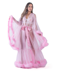 Roma Confidential Burlesque Hollywood Glam Luxury Robe Baby Pink