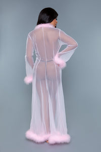 Burlesque BeWicked Marabou Sheer Robe Candy Pink