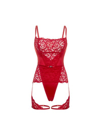 Oh la la Cheri Candice Satin & Lace Teddy Red