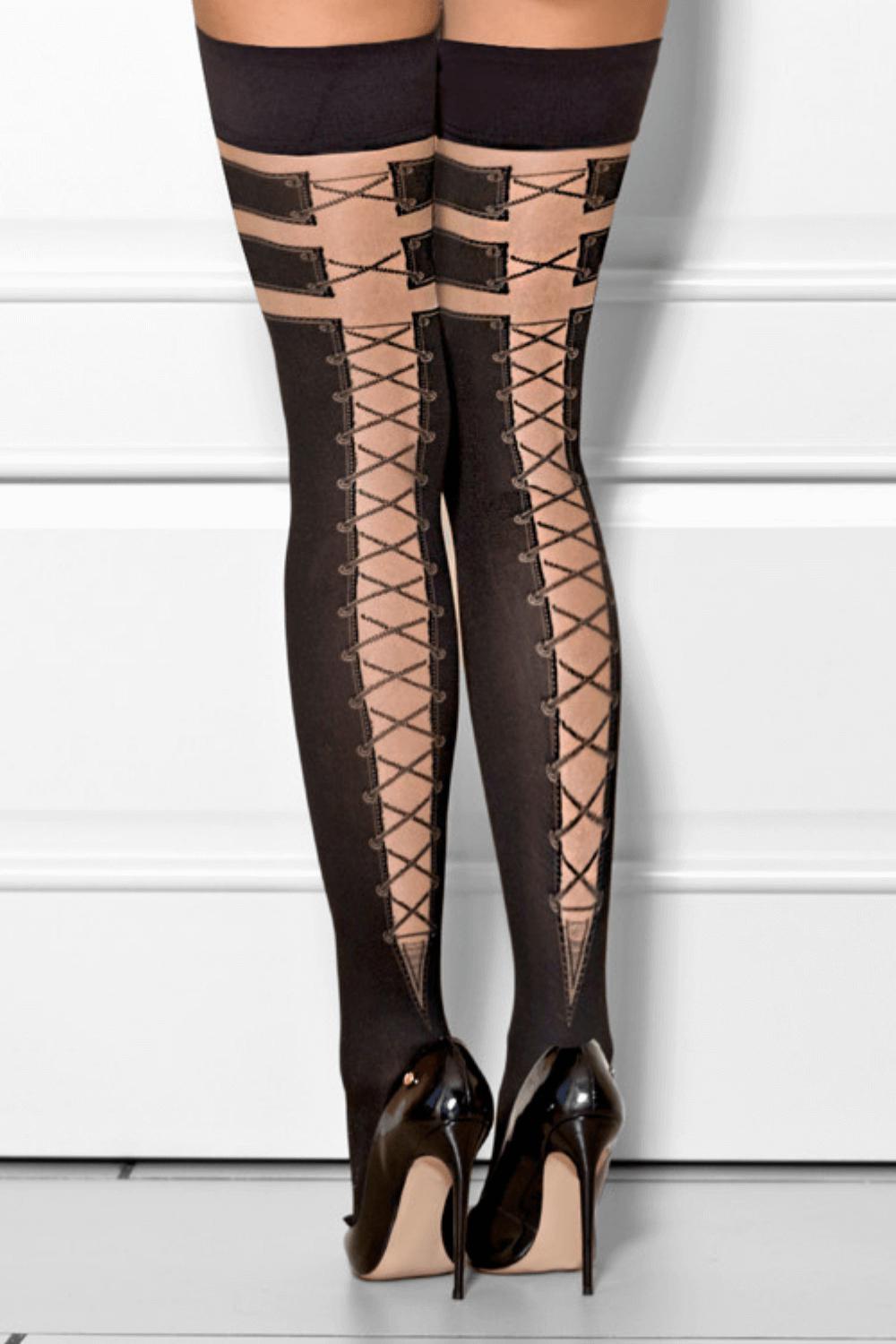 Candy Shop Patterned Stockings Hold Ups-Axami-Rebel Romance