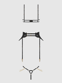 House of Desire Cecily Lace & Chain Open Cups Bra Set