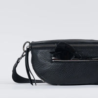 Hammitt Charles Small Leather Crossbody Bag Black/Gunmetal-Rebel Romance