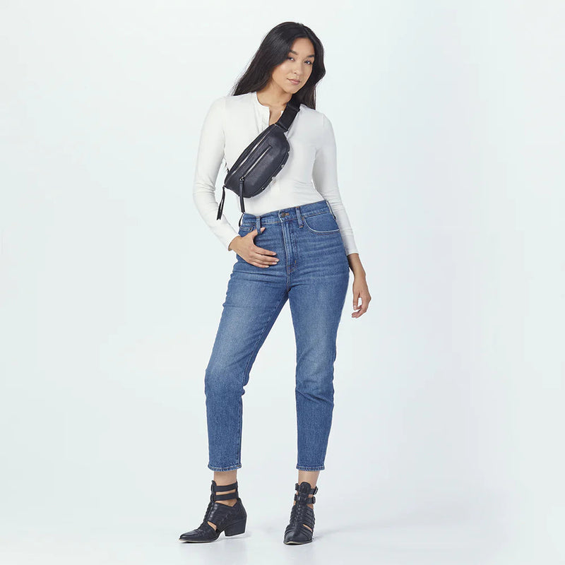 Hammitt Charles Small Leather Crossbody Bag Black/Gunmetal-Rebel Romance