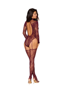 Teddy Bodystocking Cherry Lacquer