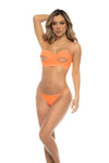 Mapale Sasha Color Crush Mesh Underboob Underwire Bra Set Hot Orange