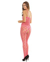 Coquette Sleek Seamless Stretch Open Net Bodystocking Neon Pink