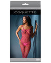 Coquette Sleek Seamless Stretch Open Net Bodystocking Neon Pink