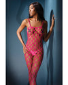 Coquette Sleek Seamless Stretch Open Net Bodystocking Neon Pink