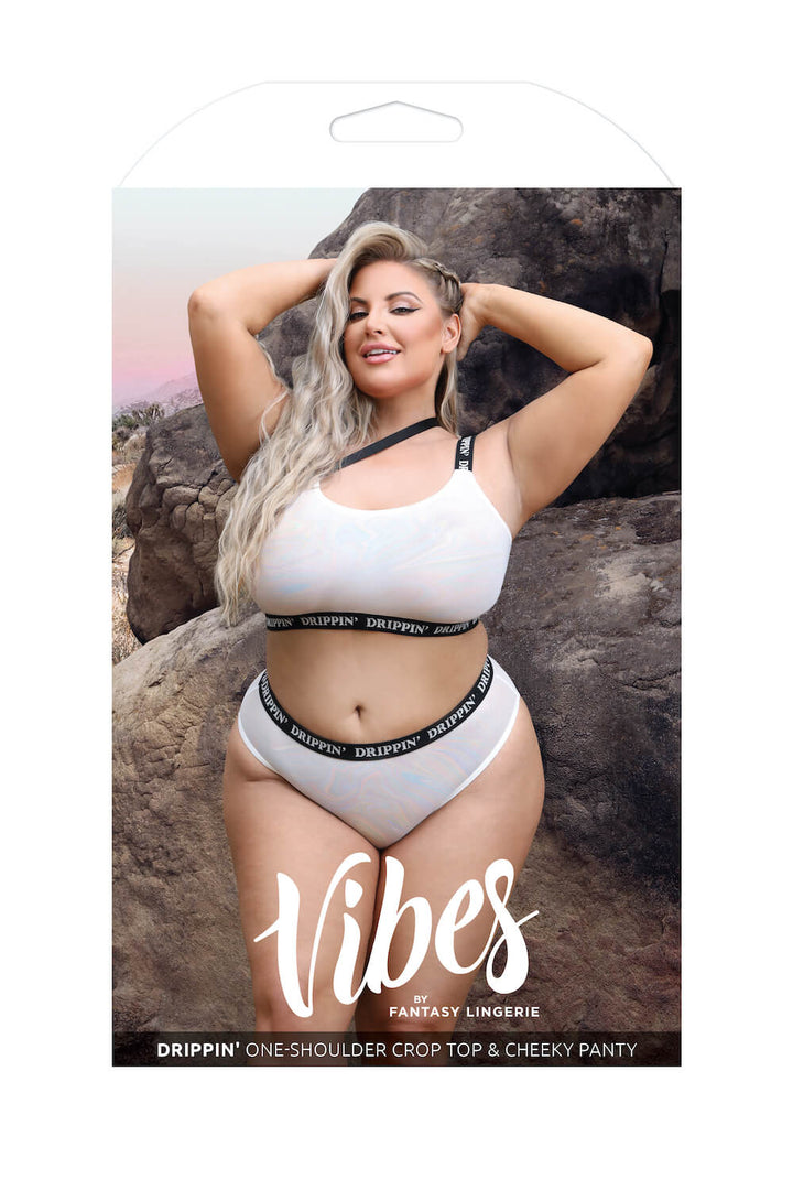 Fantasy Curve Vibes Drippin' One-Shoulder Bra & Cheeky Panty Set