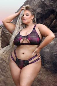 Fantasy Curve Vibes F*ckin' Perfection Cutout Bralette & Panty Set-Rebel Romance