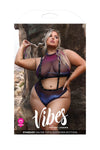 Fantasy Curve Vibes Stardust Halter Top & Suspender Bottoms Bra Set-Rebel Romance