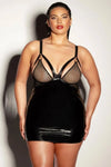 Oh la la Cheri Curvy Excitement Cage Babydoll Dress Fishnet Black-Rebel Romance