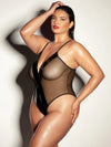 Oh la la Cheri Curvy Finesse Sheer Teddy Vinyl Black-Rebel Romance