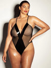 Oh la la Cheri Curvy Finesse Sheer Teddy Vinyl Black-Rebel Romance