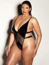Oh la la Cheri Curvy Limitless Teddy Vinyl Black-Rebel Romance