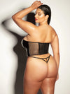 Oh la la Cheri Curvy Rider Bustier Bra Set Zipper Front Vinyl Black-Rebel Romance