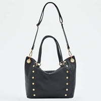 Hammitt Daniel Lrg Leather Tote Bag Black/Brushed Gold Red Zip-Rebel Romance