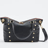 Hammitt Daniel Lrg Leather Tote Bag Black/Brushed Gold Red Zip-Rebel Romance