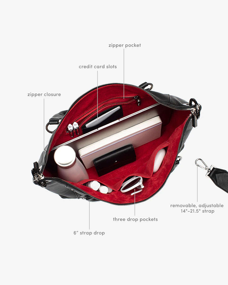 Hammitt Daniel Lrg Leather Tote Bag Black/Gunmetal-Rebel Romance