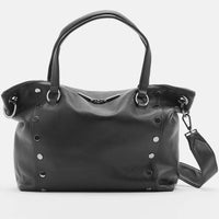 Hammitt Daniel Lrg Leather Tote Bag Black/Gunmetal-Rebel Romance