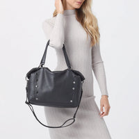 Hammitt Daniel Lrg Leather Tote Bag Black/Gunmetal-Rebel Romance