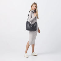 Hammitt Daniel Lrg Leather Tote Bag Black/Gunmetal-Rebel Romance