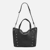 Hammitt Daniel Lrg Leather Tote Bag Black/Gunmetal-Rebel Romance