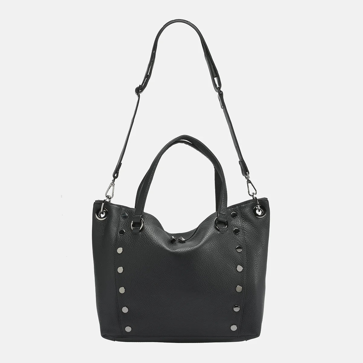 Hammitt Daniel Lrg Leather Tote Bag Black/Gunmetal-Rebel Romance
