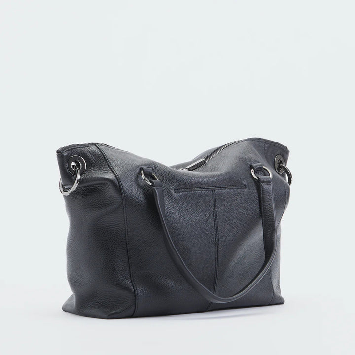 Hammitt Daniel Lrg Leather Tote Bag Black/Gunmetal