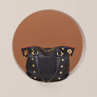 Hammitt Daniel Med Leather Satchel Bag Black/Brushed Gold Red Zip-Rebel Romance