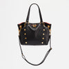 Hammitt Daniel Med Leather Satchel Bag Black/Brushed Gold Red Zip-Rebel Romance
