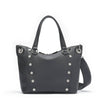Hammitt Daniel Med Leather Satchel Bag Black/Gunmetal-Rebel Romance