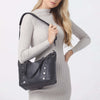 Hammitt Daniel Med Leather Satchel Bag Black/Gunmetal-Rebel Romance