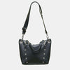 Hammitt Daniel Med Leather Satchel Bag Black/Gunmetal-Rebel Romance