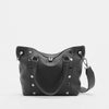 Hammitt Daniel Med Leather Satchel Bag Black/Gunmetal-Rebel Romance