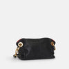 Hammitt Daniel Sml Leather Crossbody Clutch Bag Black/Brushed Gold Red Zip-Rebel Romance