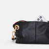 Hammitt Daniel Sml Leather Crossbody Clutch Bag Black/Brushed Gold Red Zip-Rebel Romance