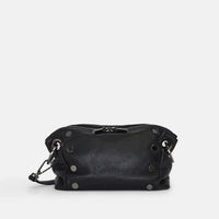 Hammitt Daniel Sml Leather Crossbody Clutch Bag Black/Gunmetal-Rebel Romance