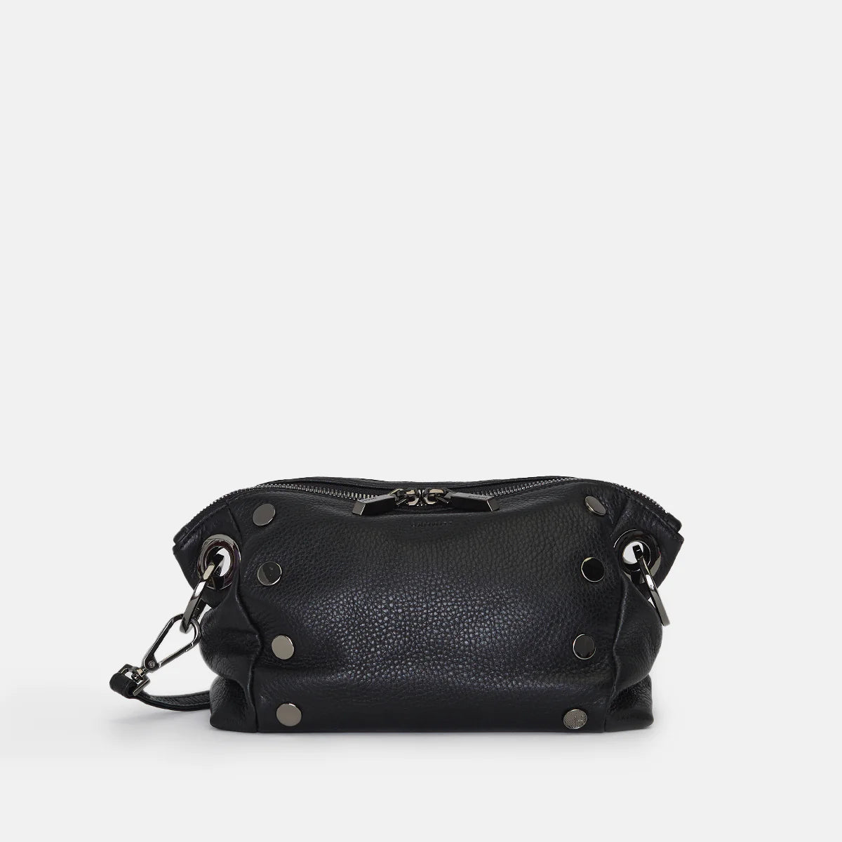 Hammitt Daniel Sml Leather Crossbody Clutch Bag Black/Gunmetal-Rebel Romance